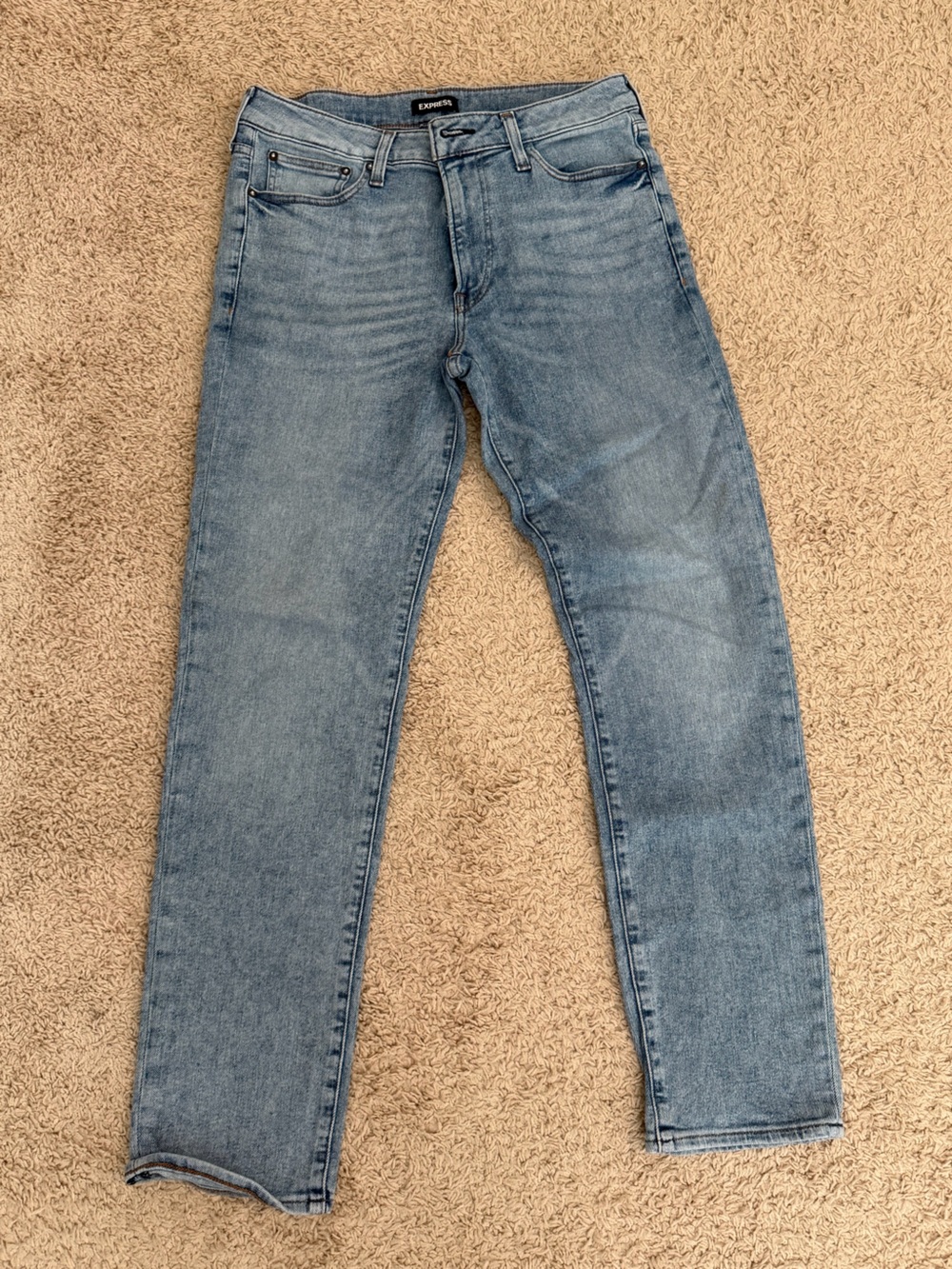 Express Men's Light Blue Straight Jeans